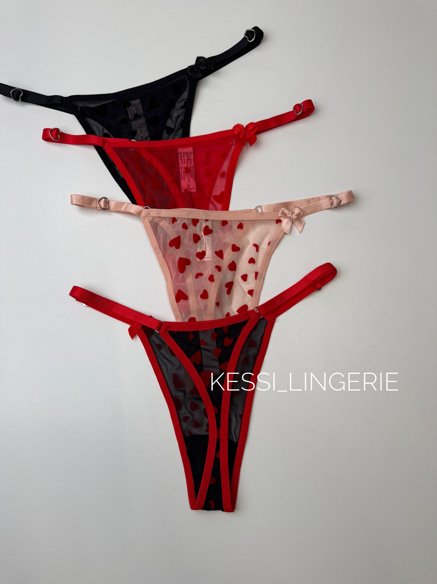 Стрінги з сіточки з бантиком  (00867)