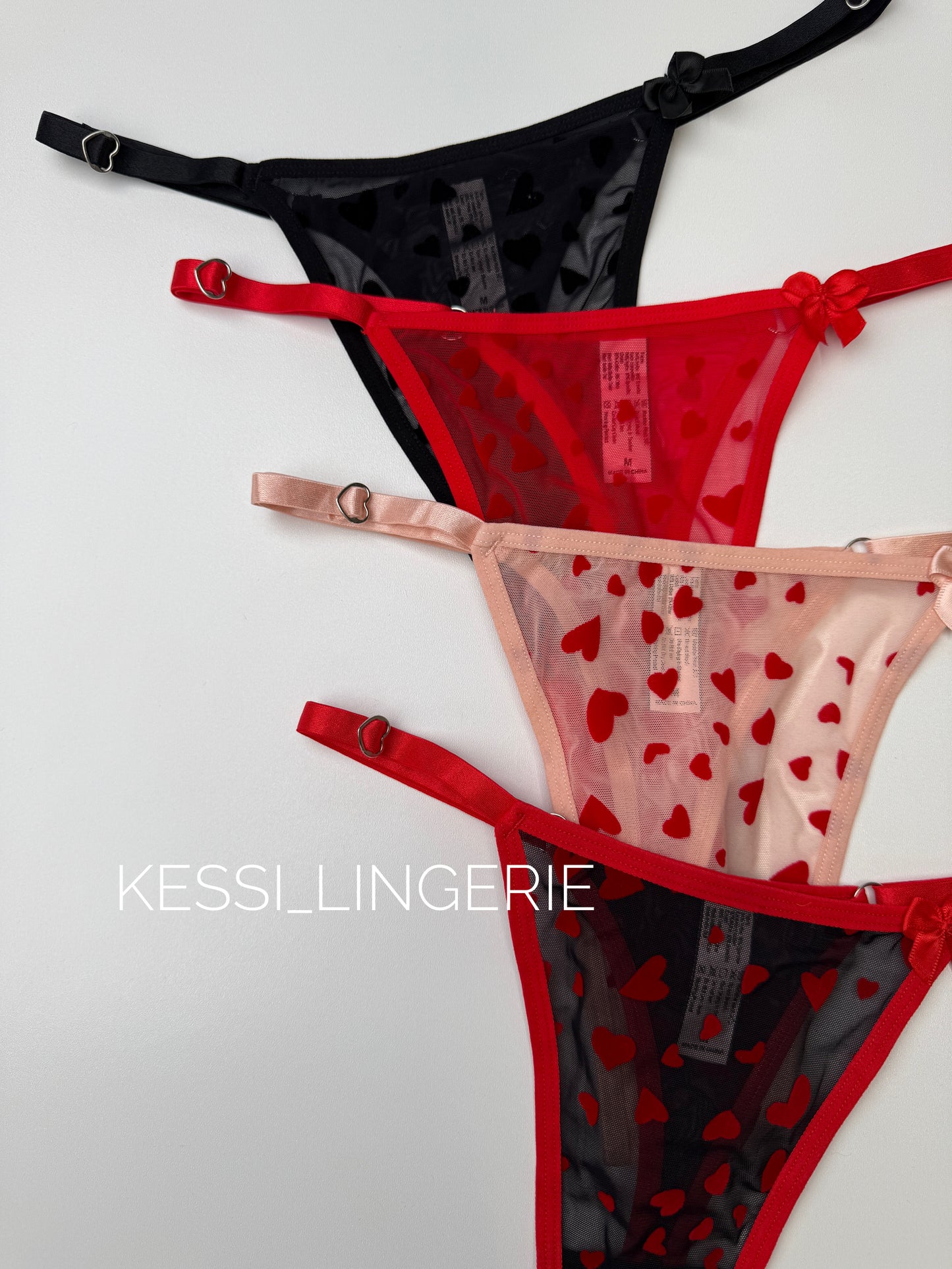 Стрінги з сіточки з бантиком  (00867)